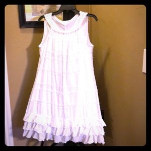 White summer dress with ruffles